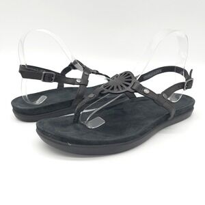 UGG Womens Ayden Sandals Size 9 ‎ Leather T Strap Minimalist Comfort Summer Boho